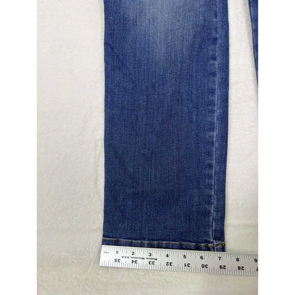 Spanx Jeans Womens XL Blue Medium Wash Mid Rise Straight Pull On Stretch - Picture 6 of 10